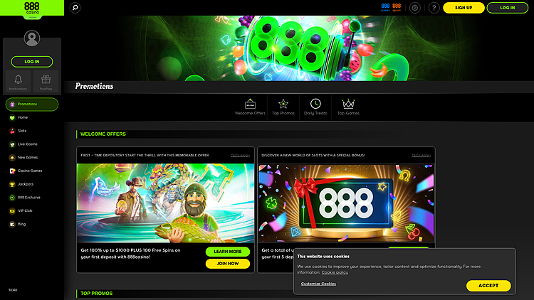 888 Casino Bonuses & Promotions