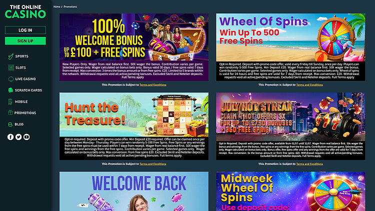 The Online Casino Bonuses & Promotions