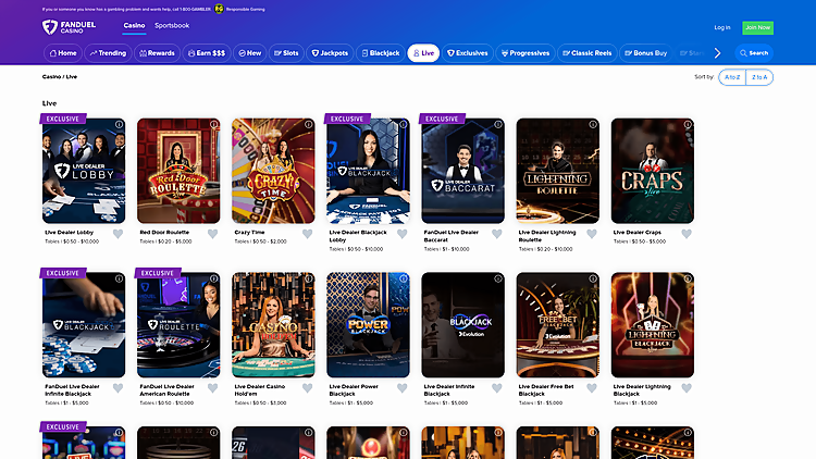 FanDuel Casino Live Games