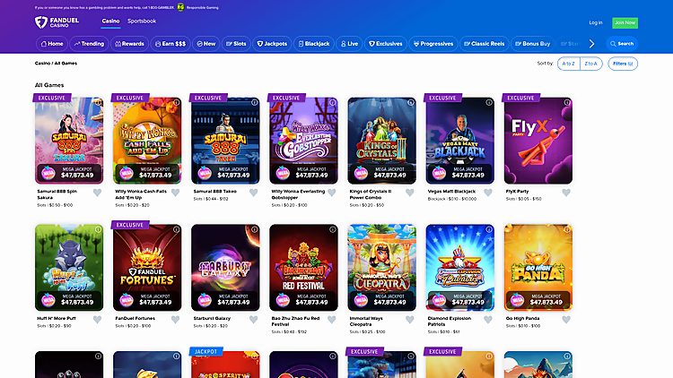 FanDuel Casino Casino Games
