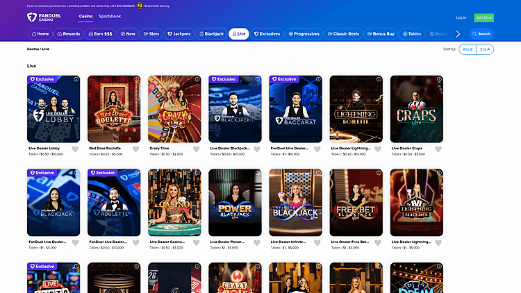 FanDuel Casino Live Games