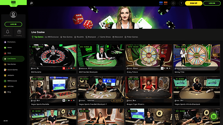 888 Casino Live Games