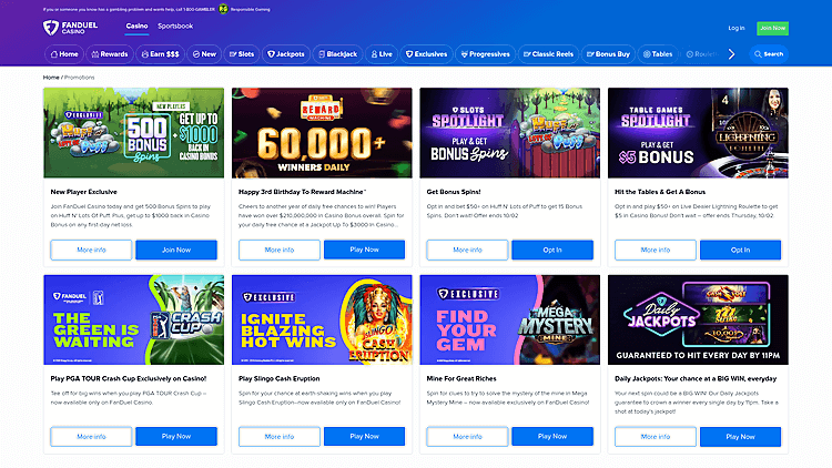 FanDuel Casino Bonuses & Promotions