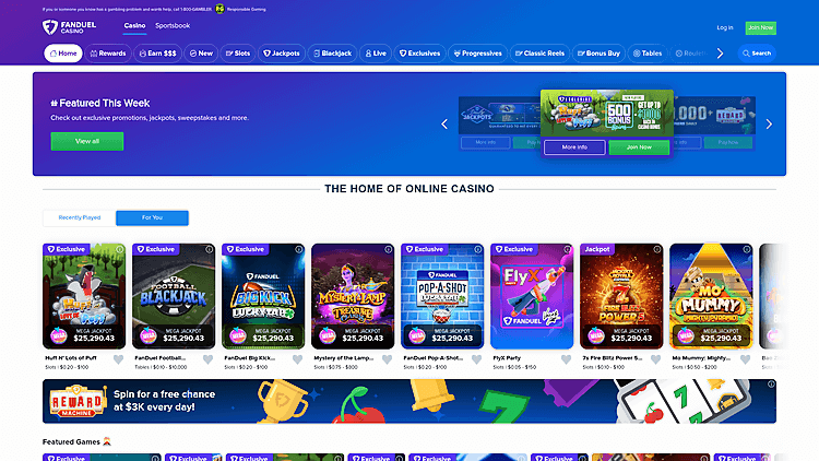 FanDuel Casino Homepage
